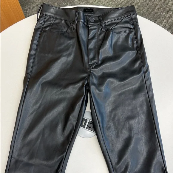 MOTHER Black Straight Leg Jeans